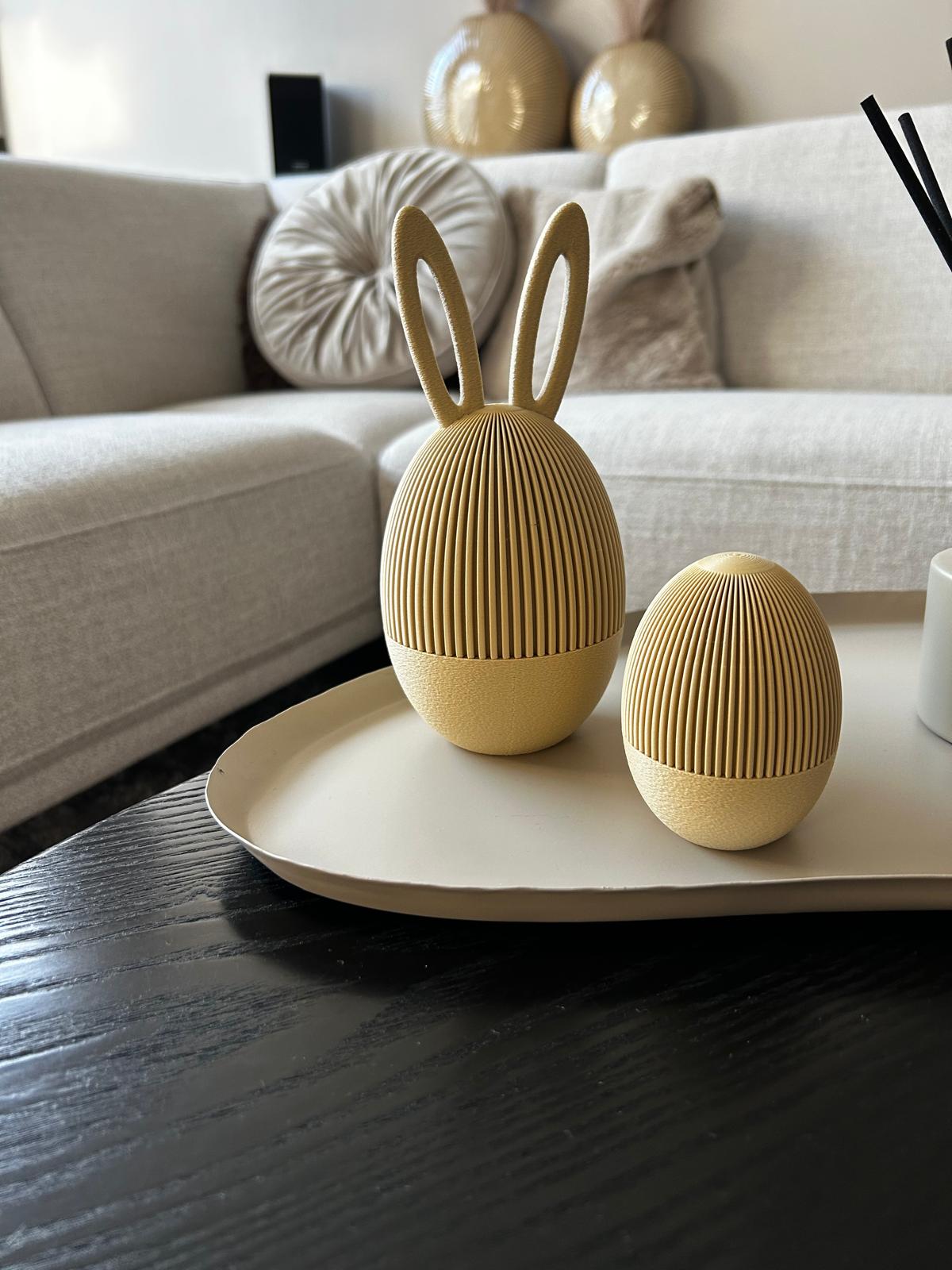 Striped bunny egg container
