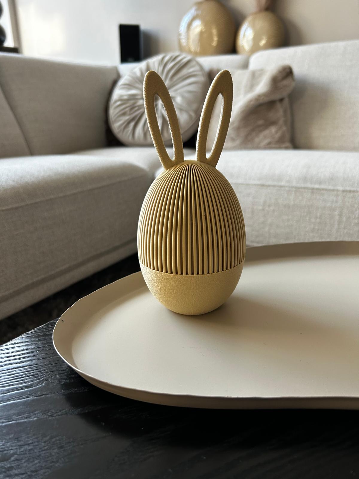 Striped bunny egg container