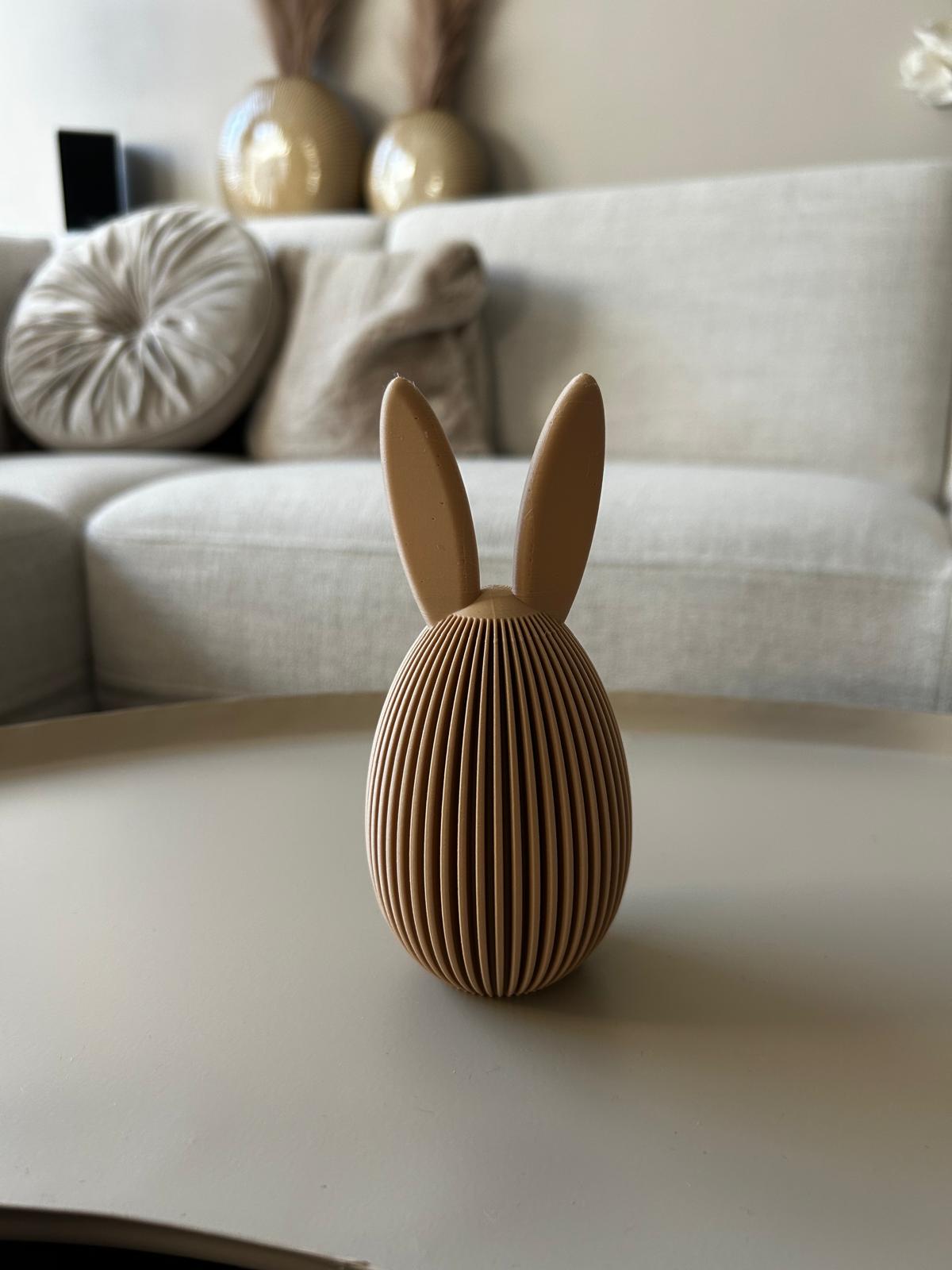 Striped bunny egg