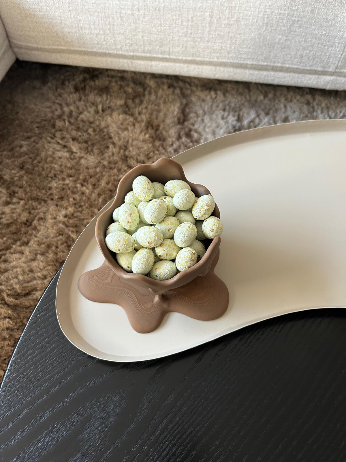 Melted chocolate egg