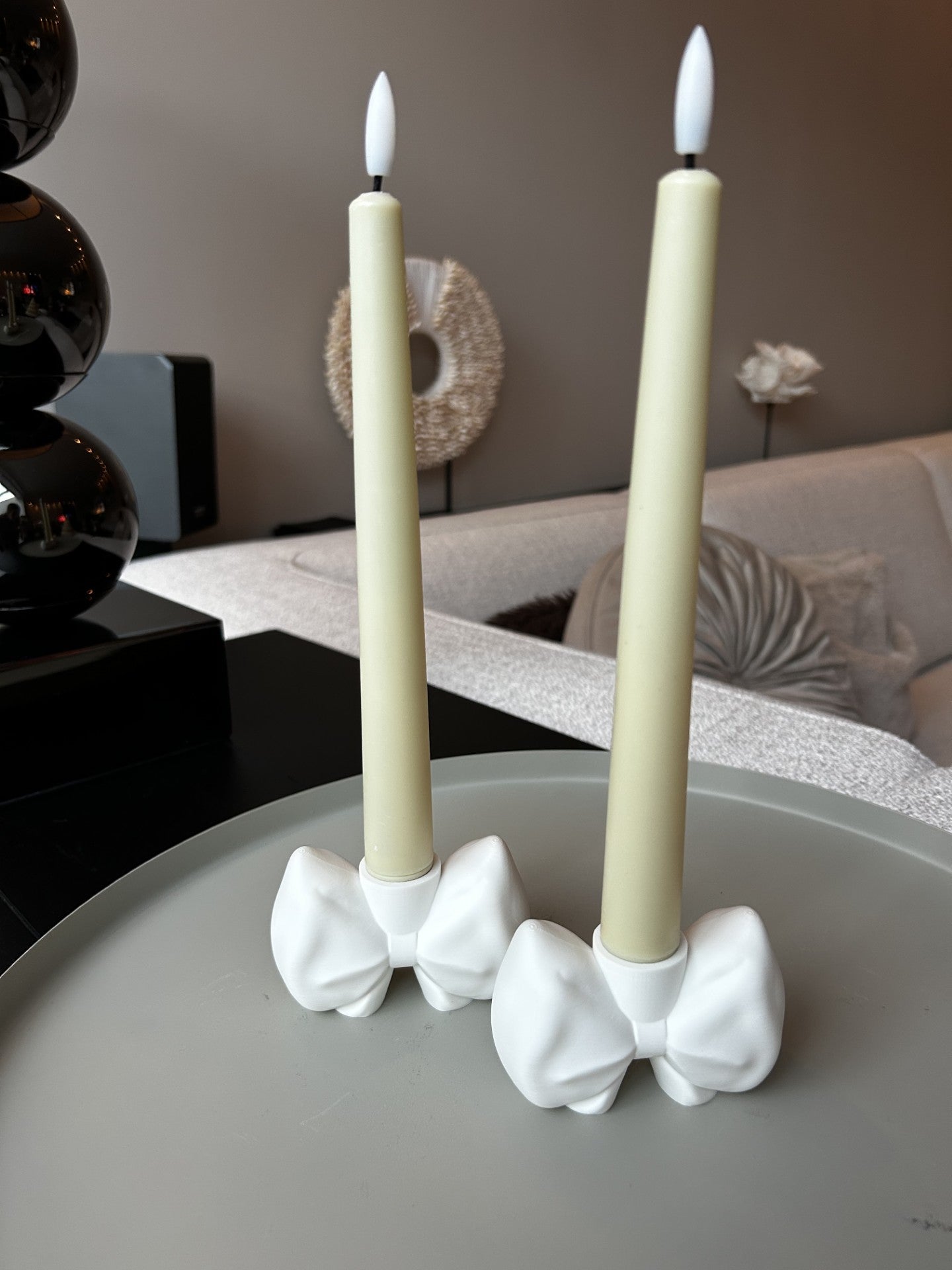 Bow candle (Set 2 stuks)